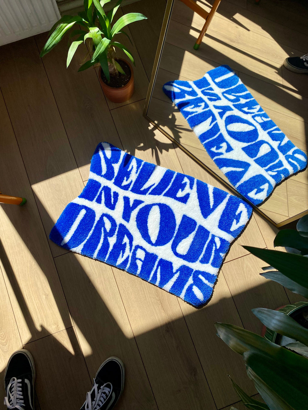 OrnnWorks Believe in Your Dreams Fluffy Handmade Tufted Rug 65x45cm
