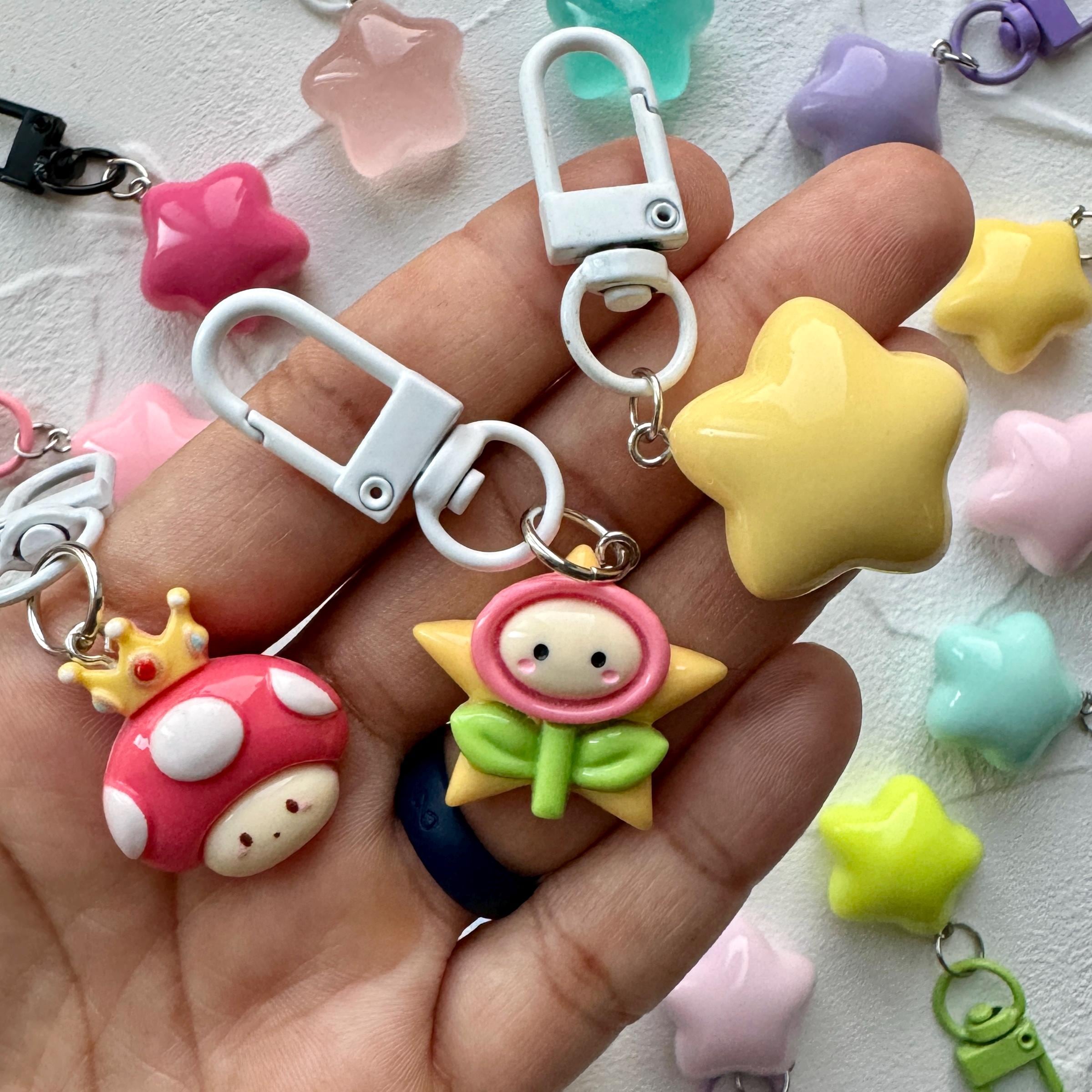 VanillaStarCafe Kirby Stars Keychain - Acrylic Charm