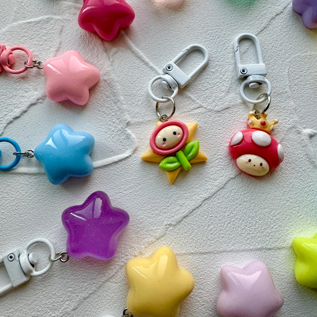 VanillaStarCafe Kirby Stars Keychain - Acrylic Charm
