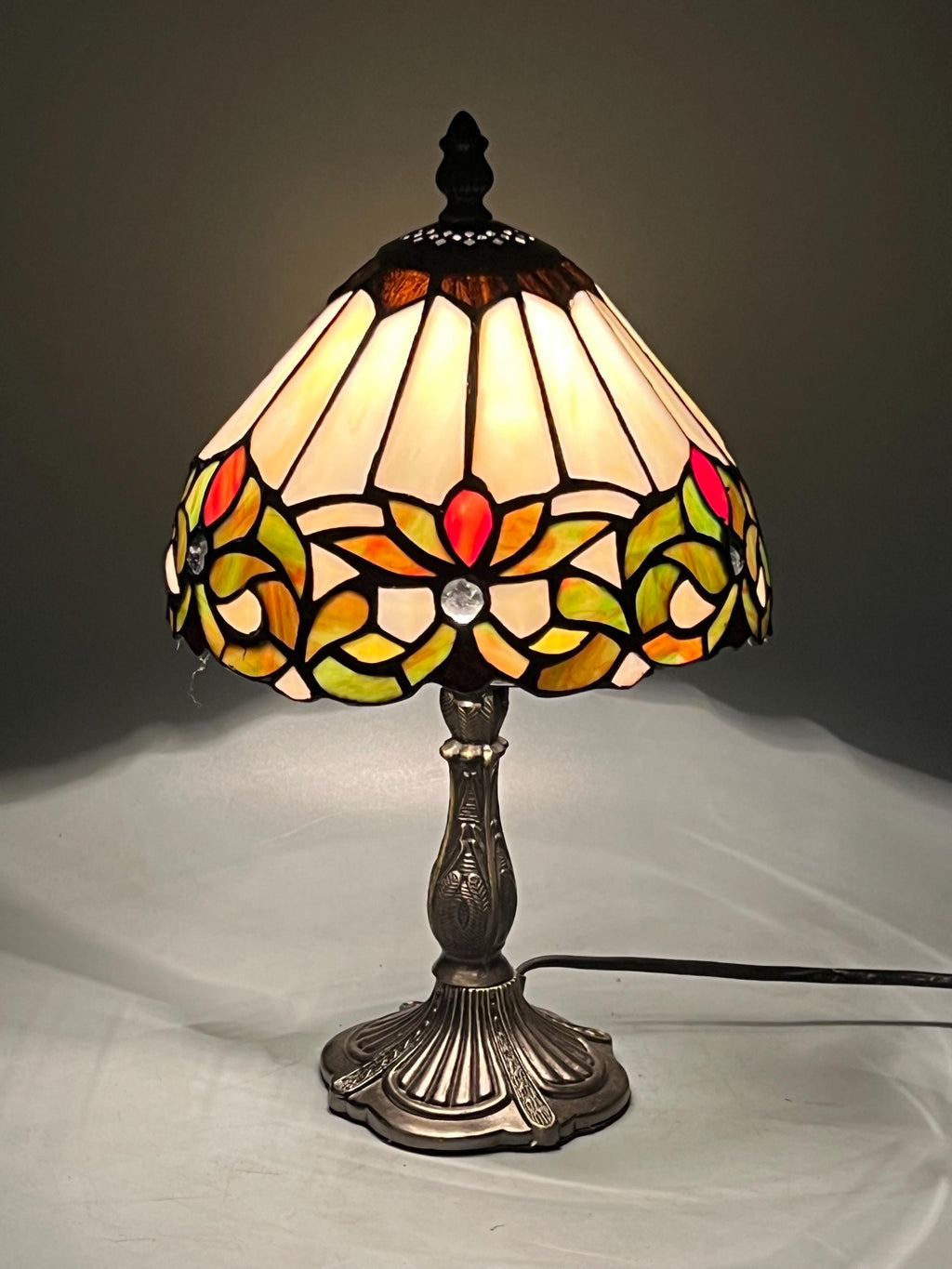 U2Antique Floral Tiffany Stained Glass Table Lamp