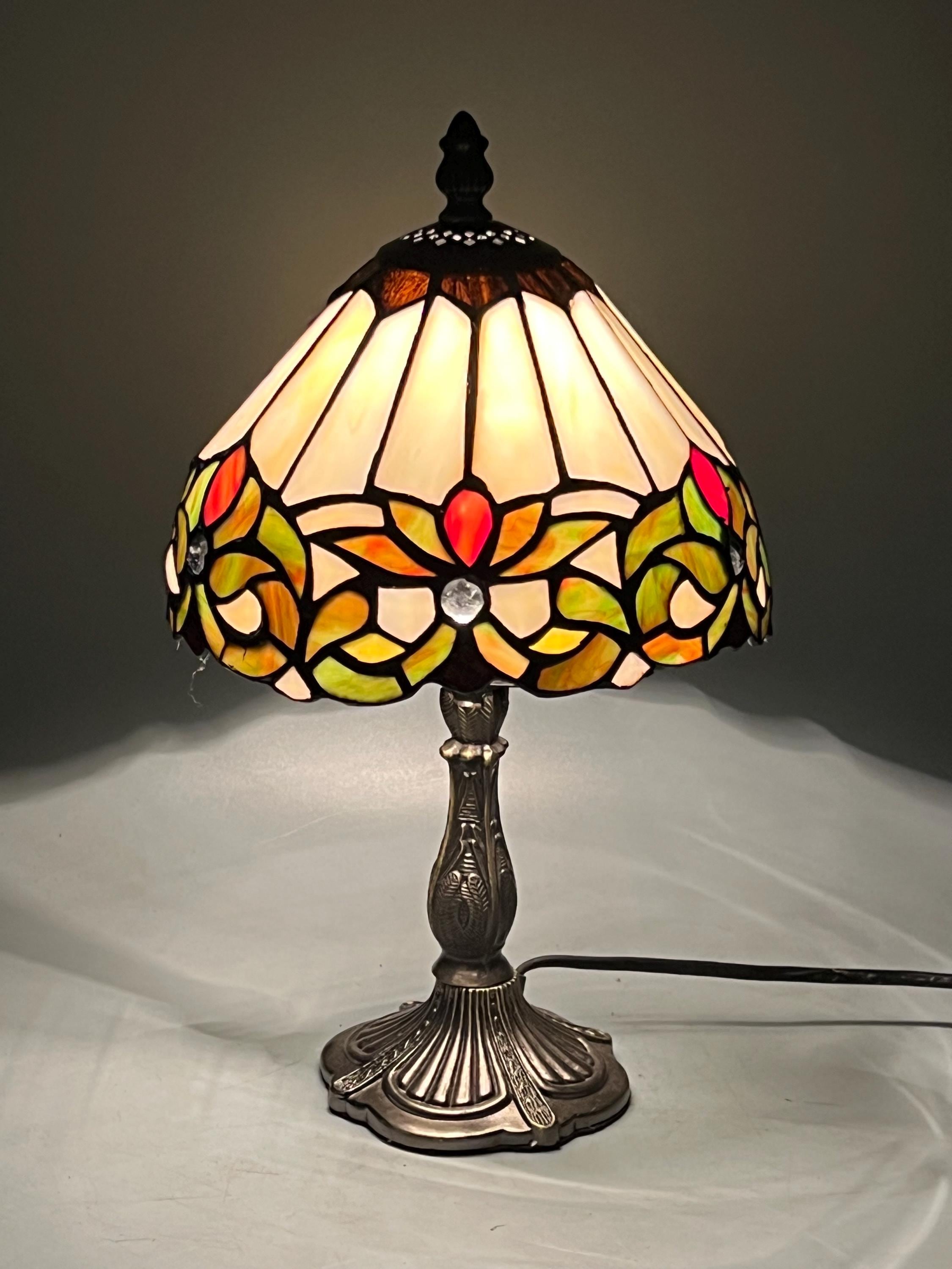 U2Antique Floral Tiffany Stained Glass Table Lamp