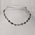 NoctemPottery Moss Agate Beaded Choker Necklace With Spiral Charms
