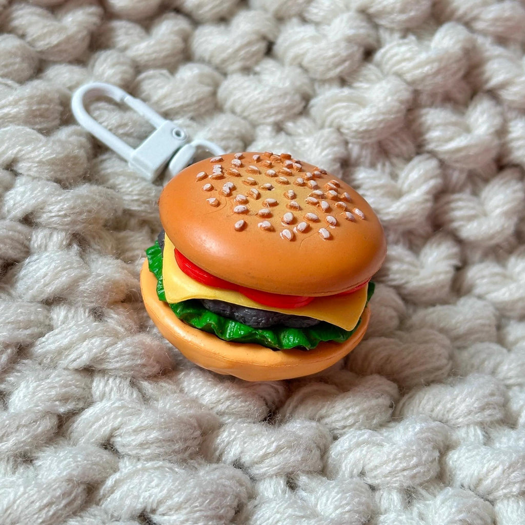 VanillaStarCafe Cheeseburger With Sesame Seed Bun Keychain