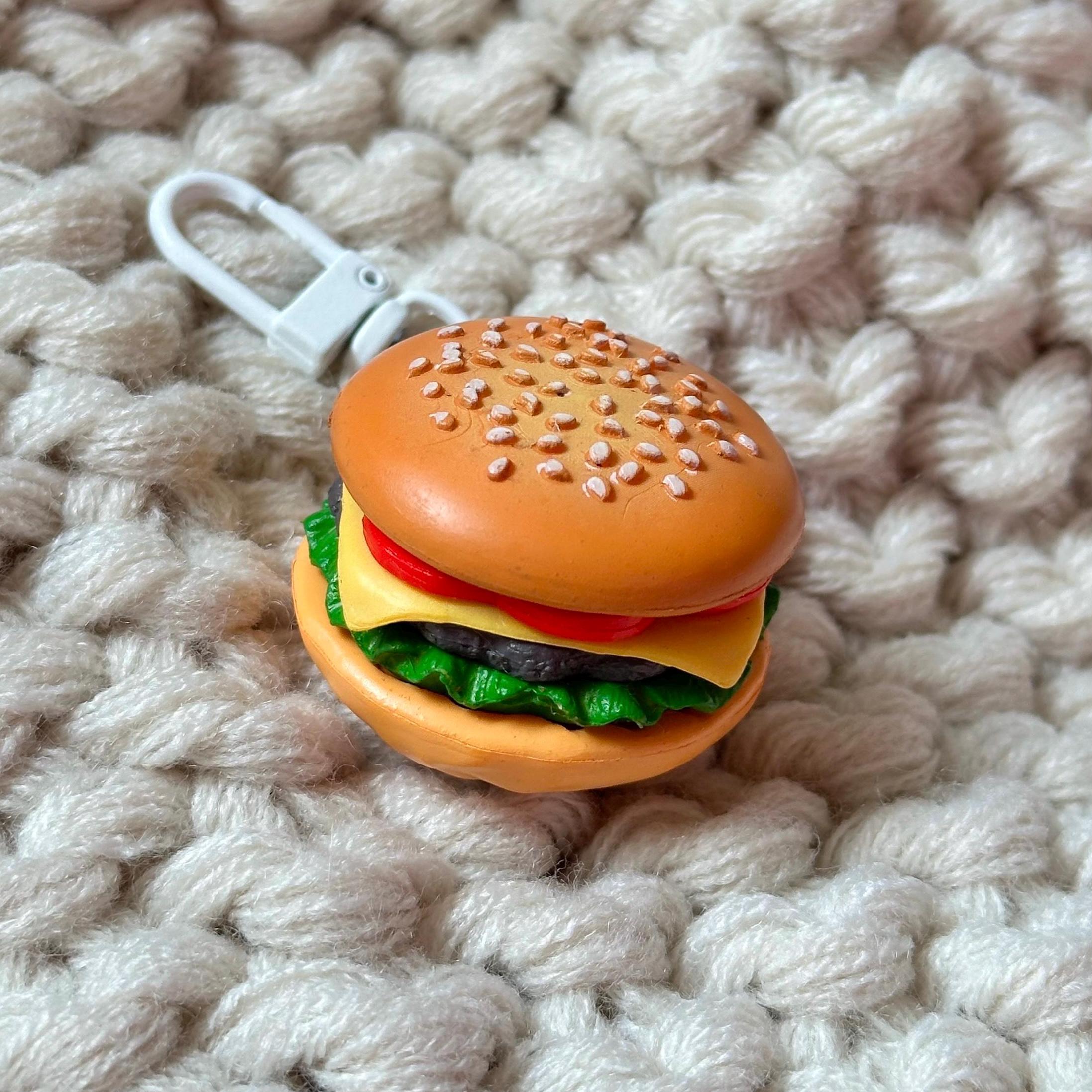 VanillaStarCafe Cheeseburger With Sesame Seed Bun Keychain