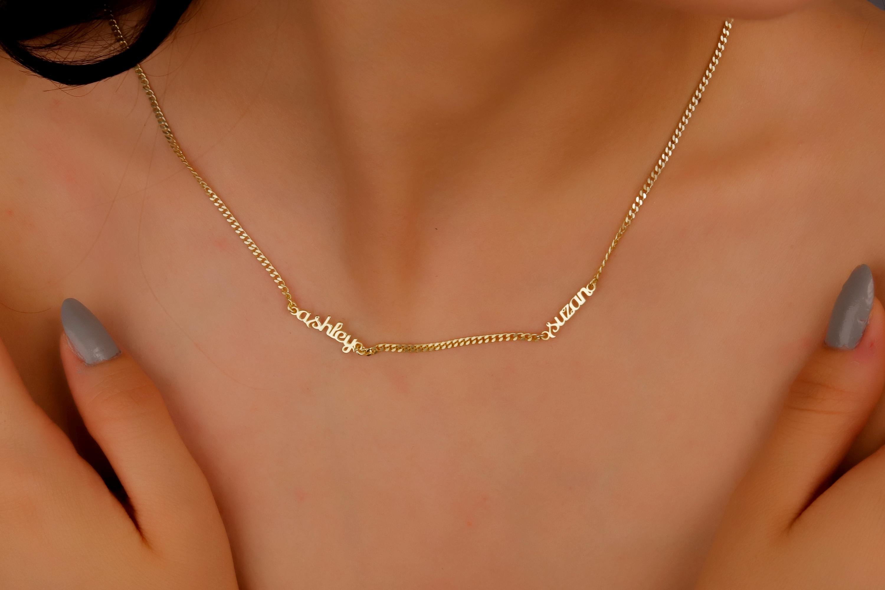 SilverGoldandRose Sterling Silver Multiple Name Necklace Personalized