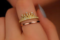 Gold Crown Ring Set: Sterling Silver Princess Rings
