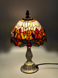 U2Antique Dragonfly Tiffany Stained Glass Table Lamp 8in