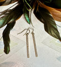 MossberryandStone Gold Vertical Bar Earrings With Cubic Zirconia Inlay
