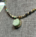 MossberryandStone Beaded African Turquoise Pendant Necklace with Choice of Charms