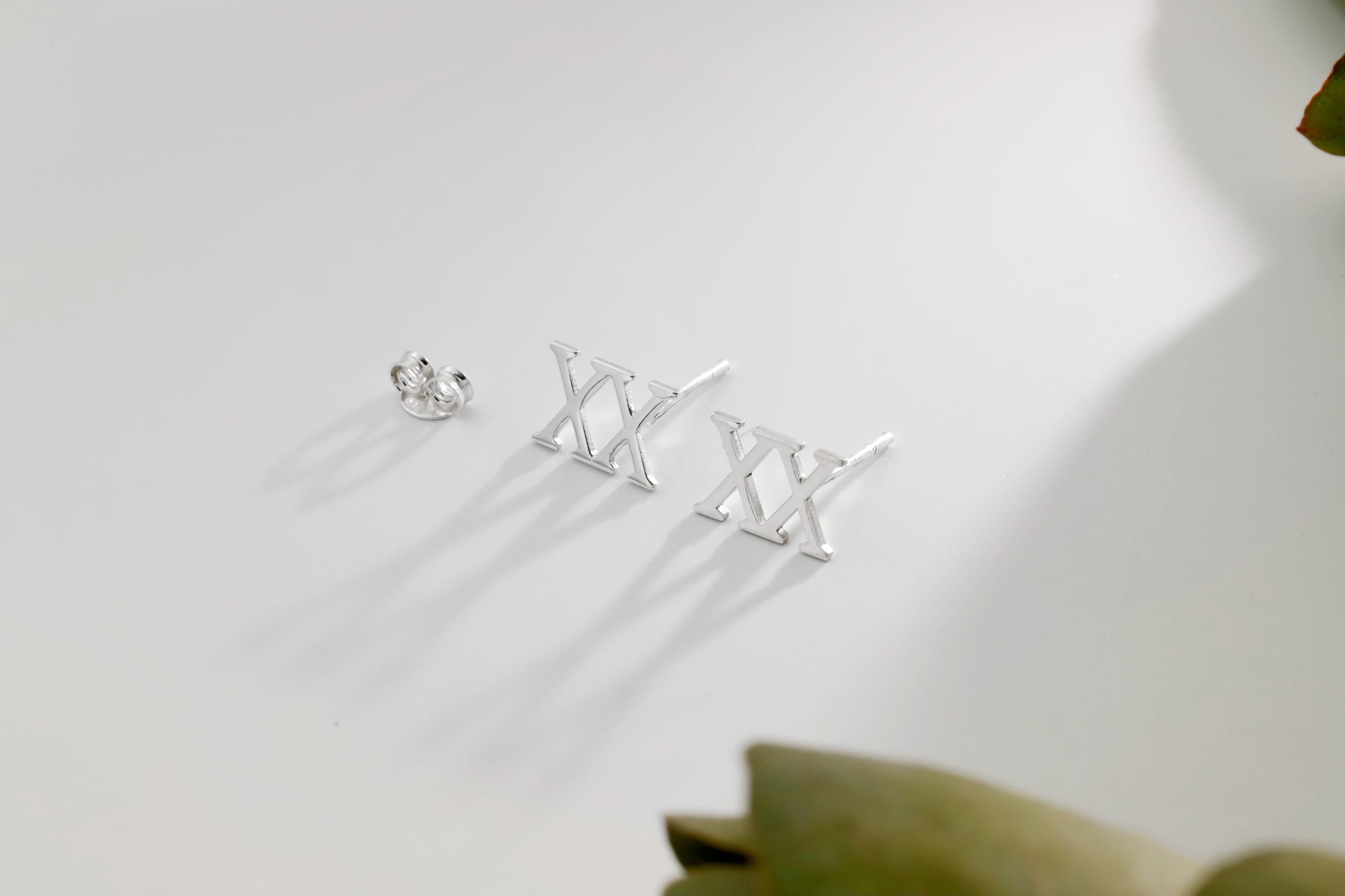 Sterling Silver Roman Numeral Earrings: Personalized Number Studs