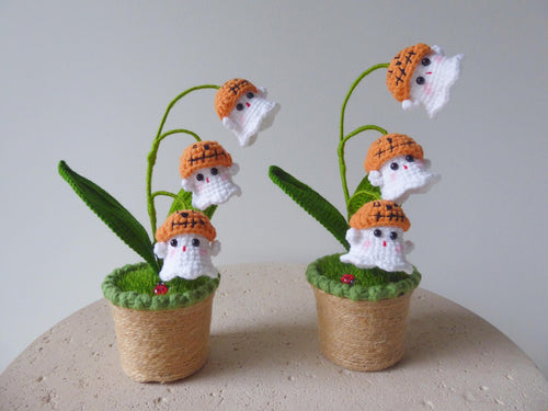 CrochetRecipe Crochet Handmade Halloween Ghost Light Lamp Desk Decoration