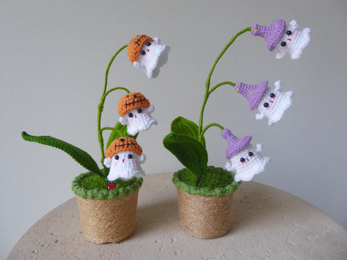 CrochetRecipe Crochet Handmade Halloween Ghost Light Lamp Desk Decoration
