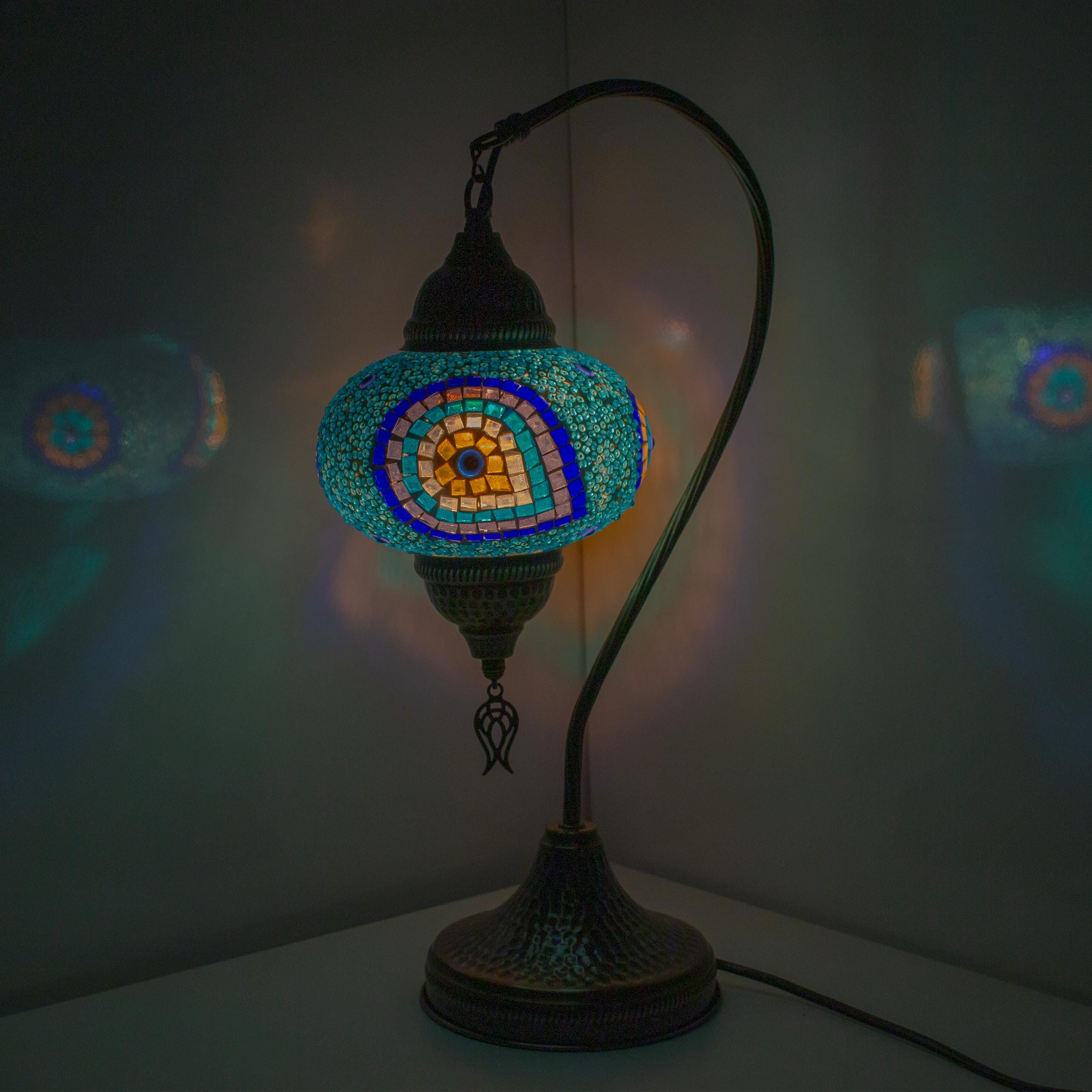 Handmade Turkish Mosaic Evil Eye Lamp: New Home Gift