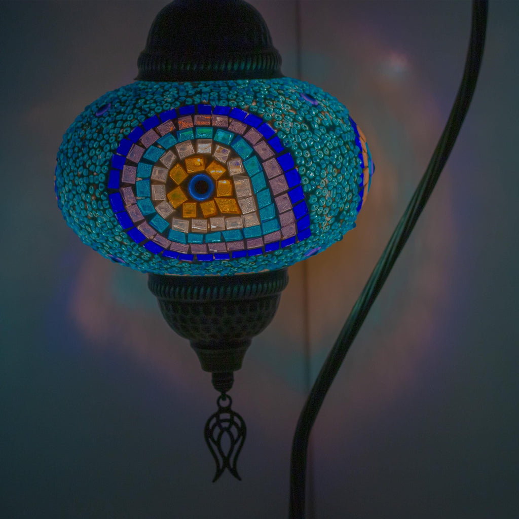 Handmade Turkish Mosaic Evil Eye Lamp: New Home Gift