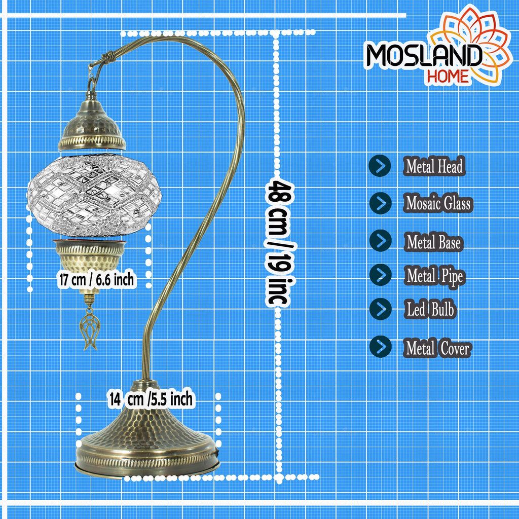 Handmade Turkish Mosaic Evil Eye Lamp: New Home Gift