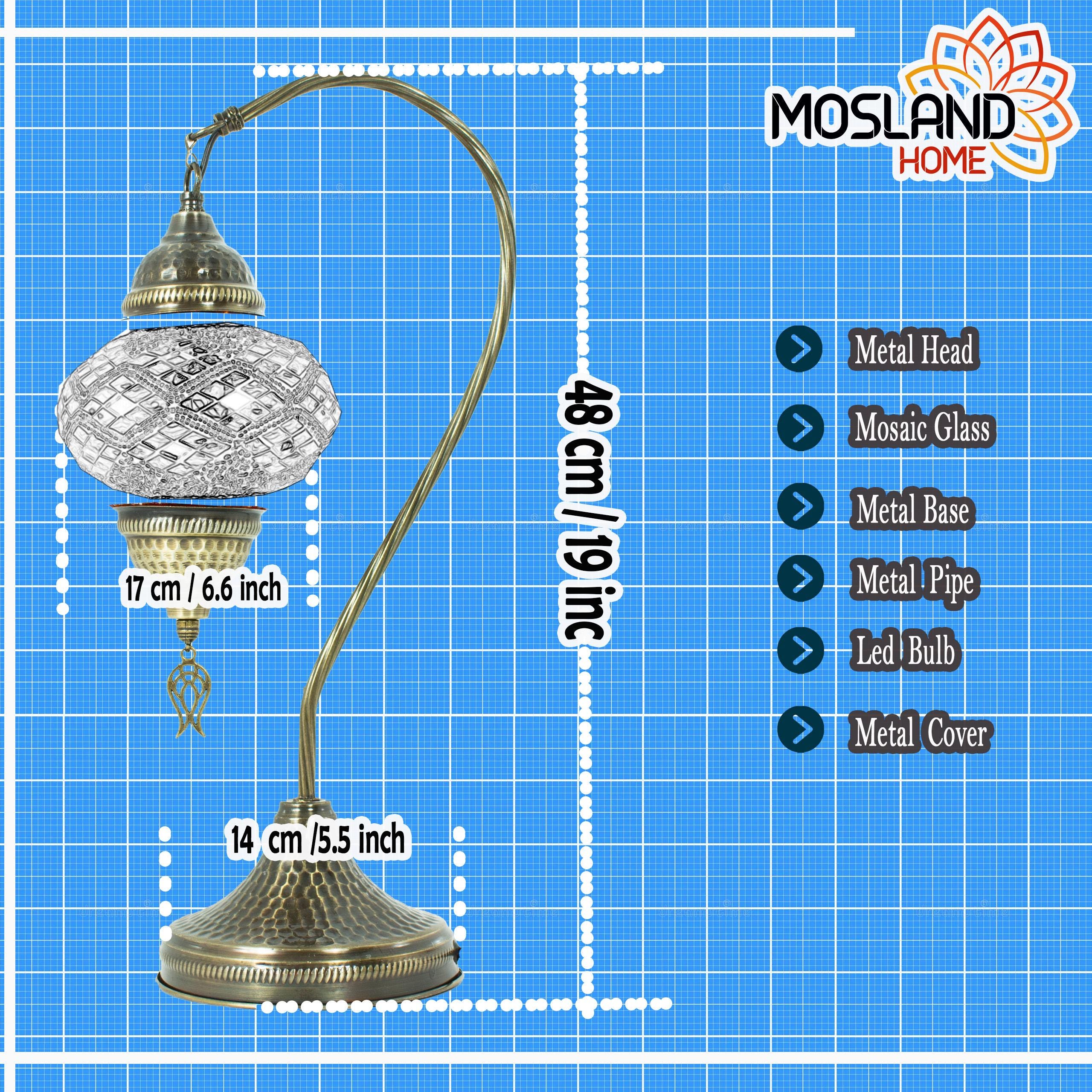 Handmade Turkish Mosaic Evil Eye Lamp: New Home Gift