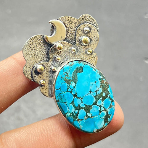 EkkJewels Handmade Turquoise Pendant Necklace 925 Sterling Silver Gemstone