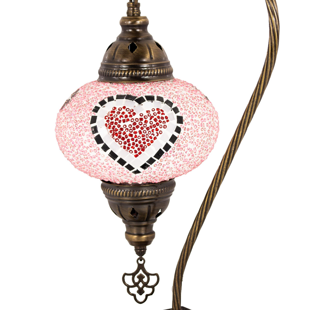 MoslandHome Handmade Turkish Mosaic Love Lamp Table Lamp Heart