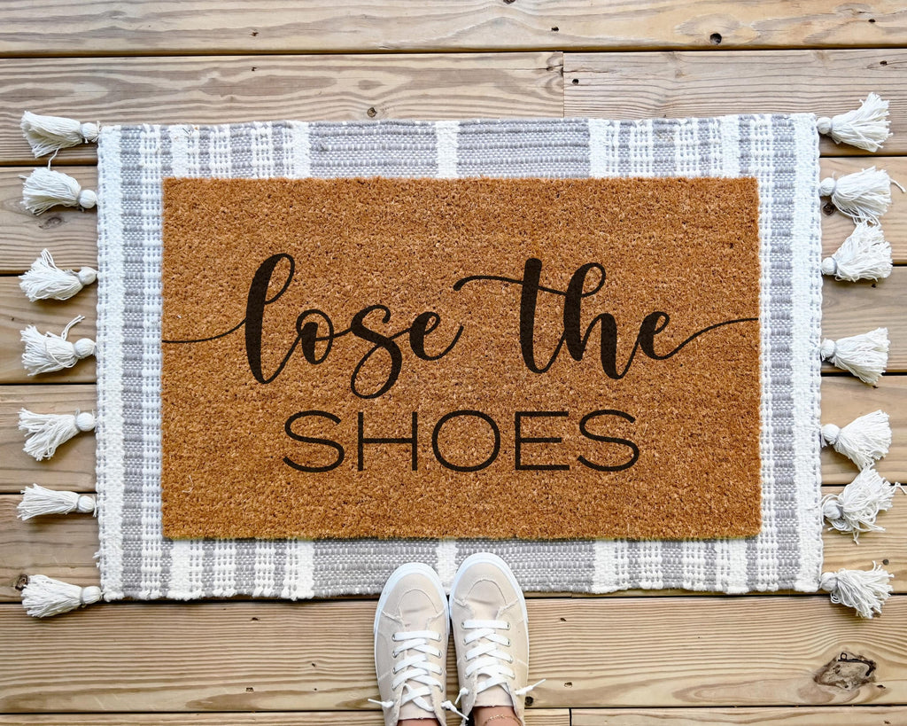 HamlinRowShop Lose the Shoes Coir Doormat Funny Welcome Mat