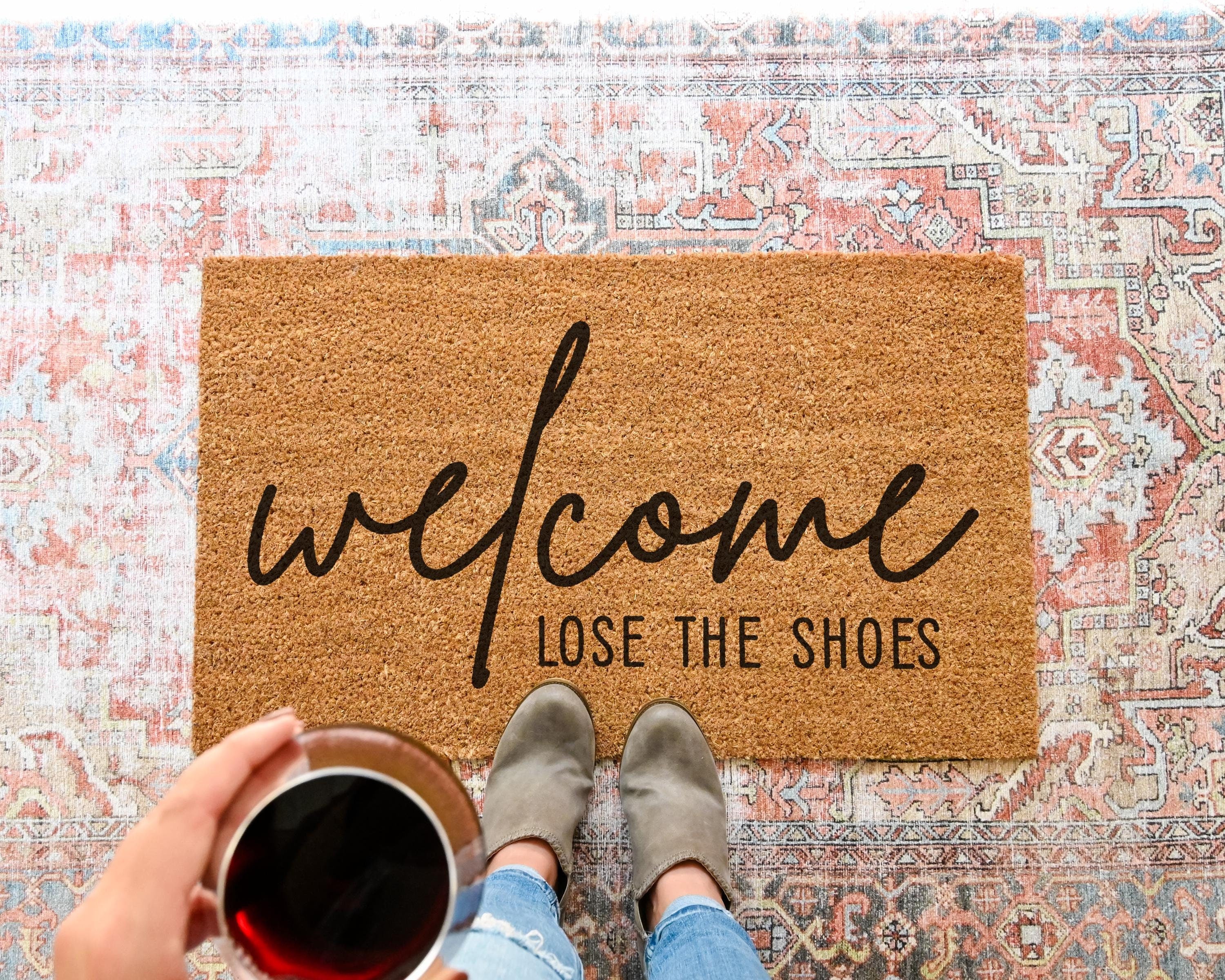 HamlinRowShop Lose The Shoes Coir Doormat Rubber Backing