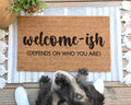 HamlinRowShop Welcome-ish Funny Coir Doormat Slip-Resistant Entry Mat