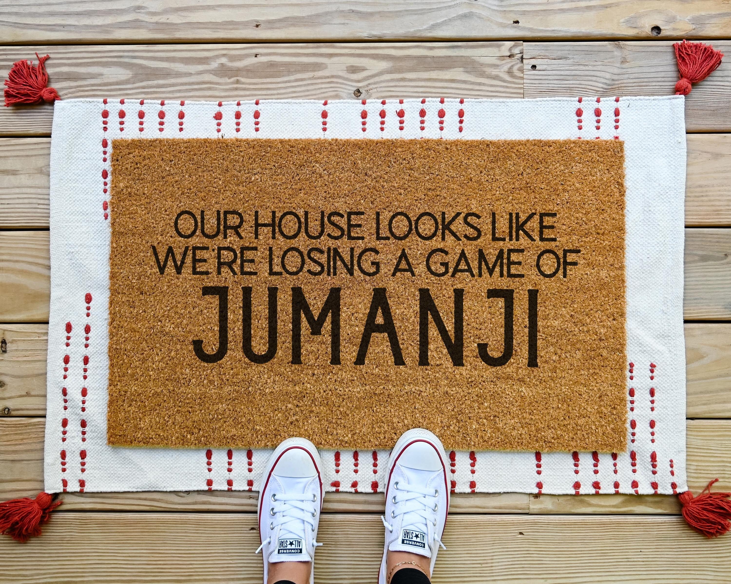 HamlinRowShop Jumanji Funny Doormat Coir Rubber Backing