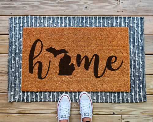Custom Home State Coir Doormat Personalized Welcome Mat