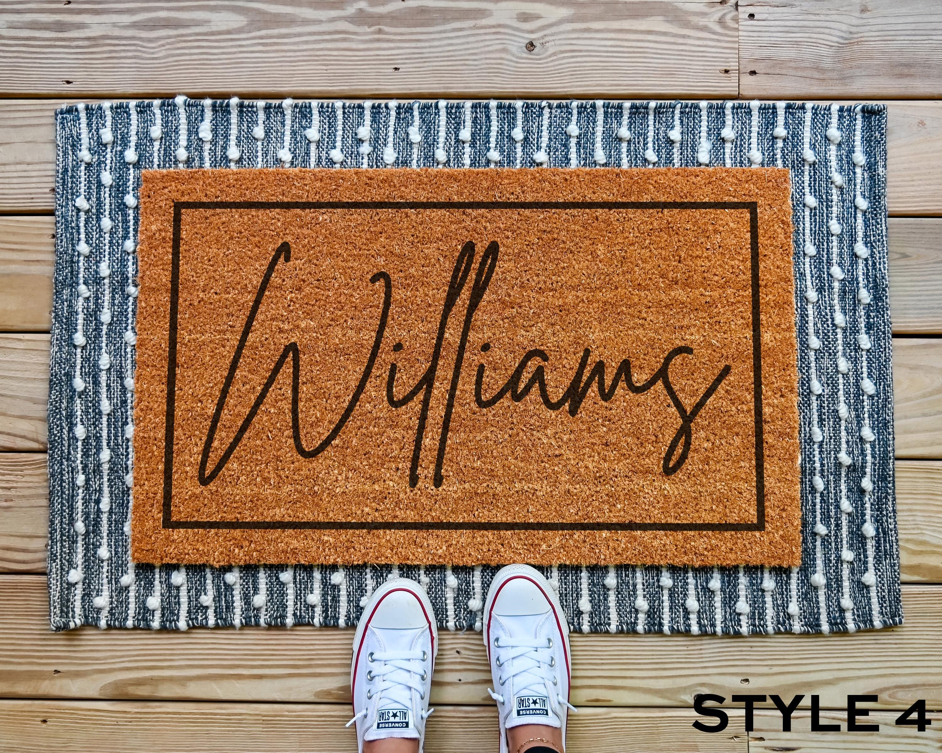 Custom Personalized Last Name Doormat Natural Coir Outdoor