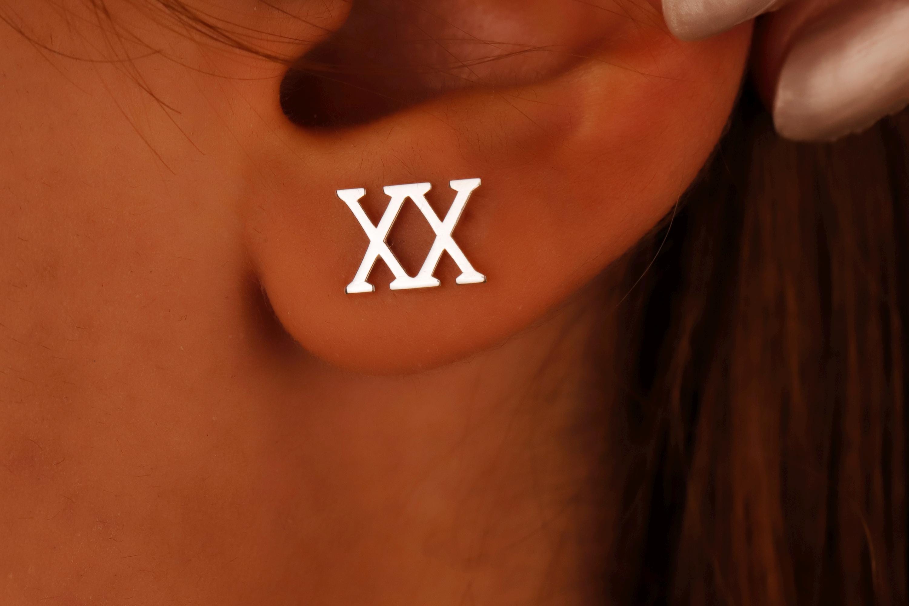 Sterling Silver Roman Numeral Earrings: Personalized Number Studs