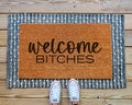 Welcome Bitches Funny Doormat Natural Coir Rubber Backing