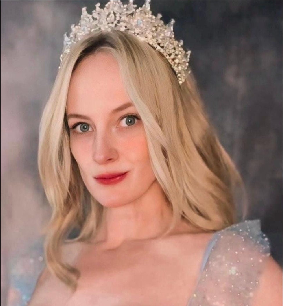 HappyJewelryWorld Queen Silver Tiara Rhinestone Crown