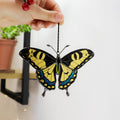 SunStainedGlassUA Yellow Swallowtail Butterfly Stained Glass Suncatcher