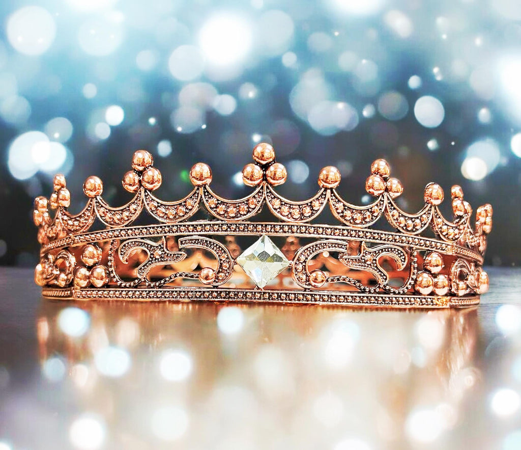Royal Copper King Crown: Rhinestone Costume Accessory