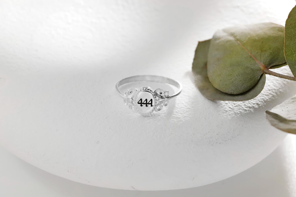 SilverGoldandRose Sterling Silver Angel Number Signet Ring Personalized 925