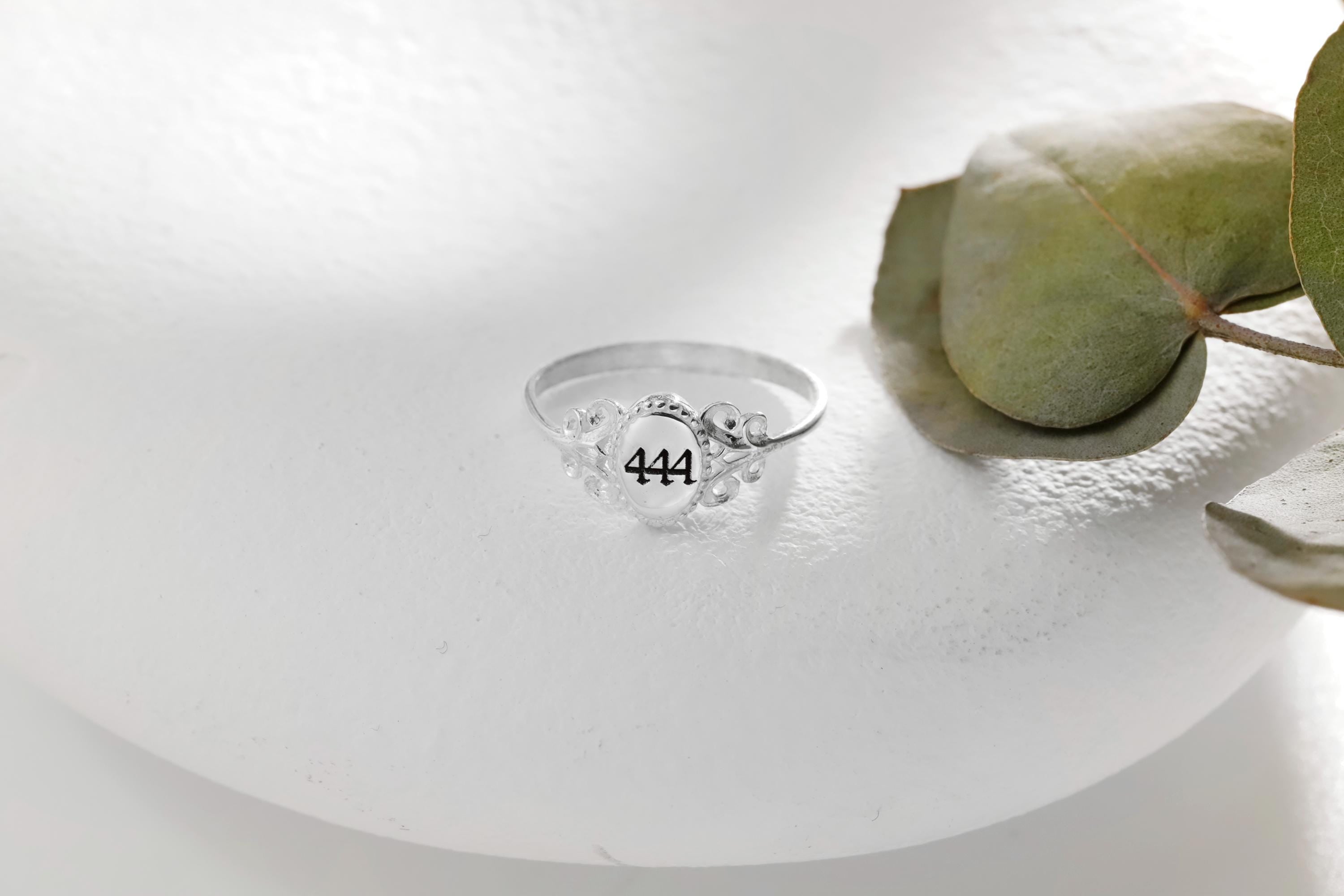 SilverGoldandRose Sterling Silver Angel Number Signet Ring Personalized 925