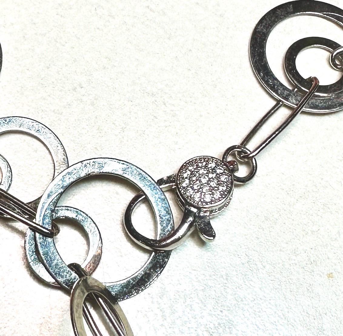 MossberryandStone Circles and Spike Silver Pendant Necklace 21in Adjustable