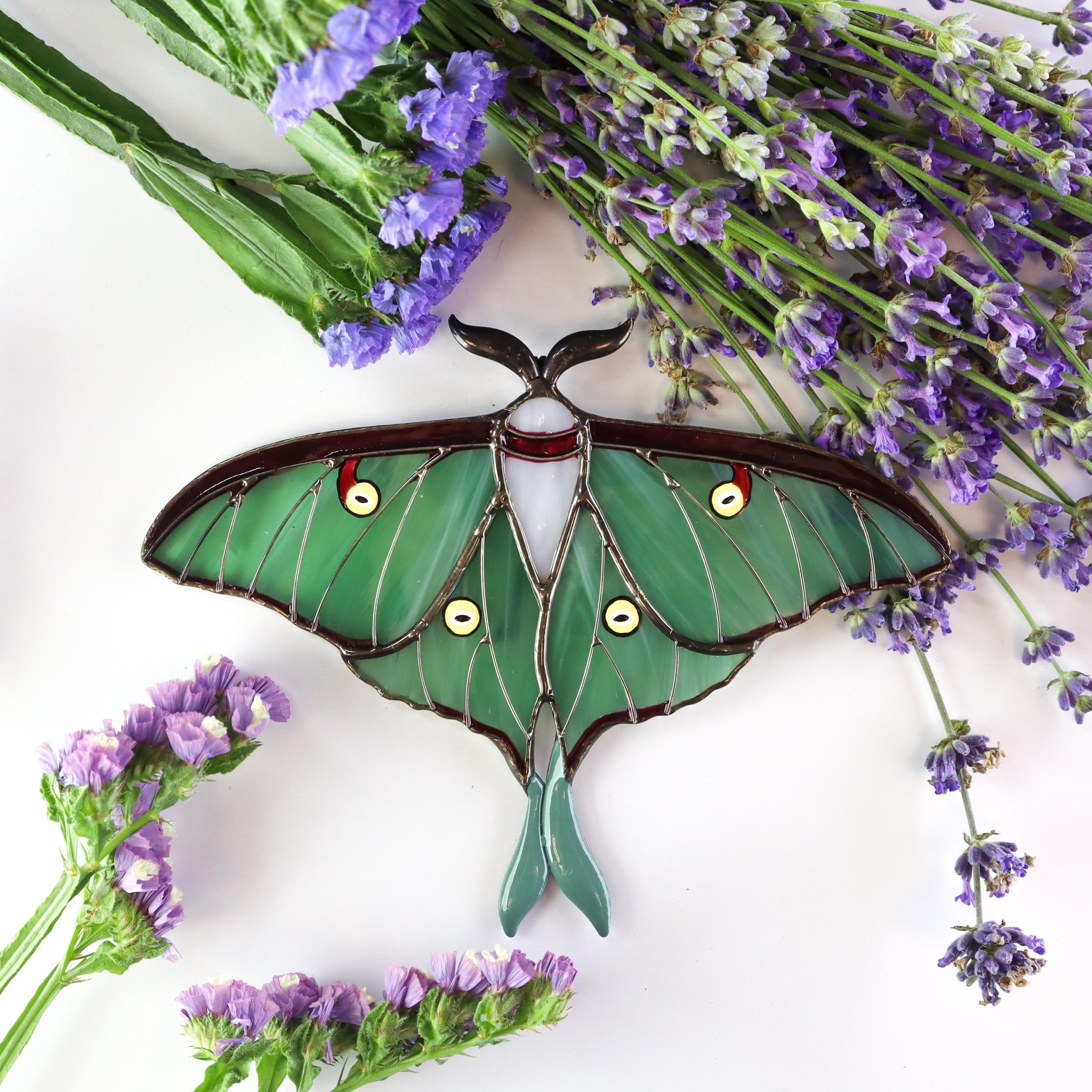 SunStainedGlassUA Stained Glass Butterfly & Moth Suncatcher 20 Designs