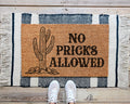 HamlinRowShop No Pricks Allowed Coir Doormat Funny Welcome Mat