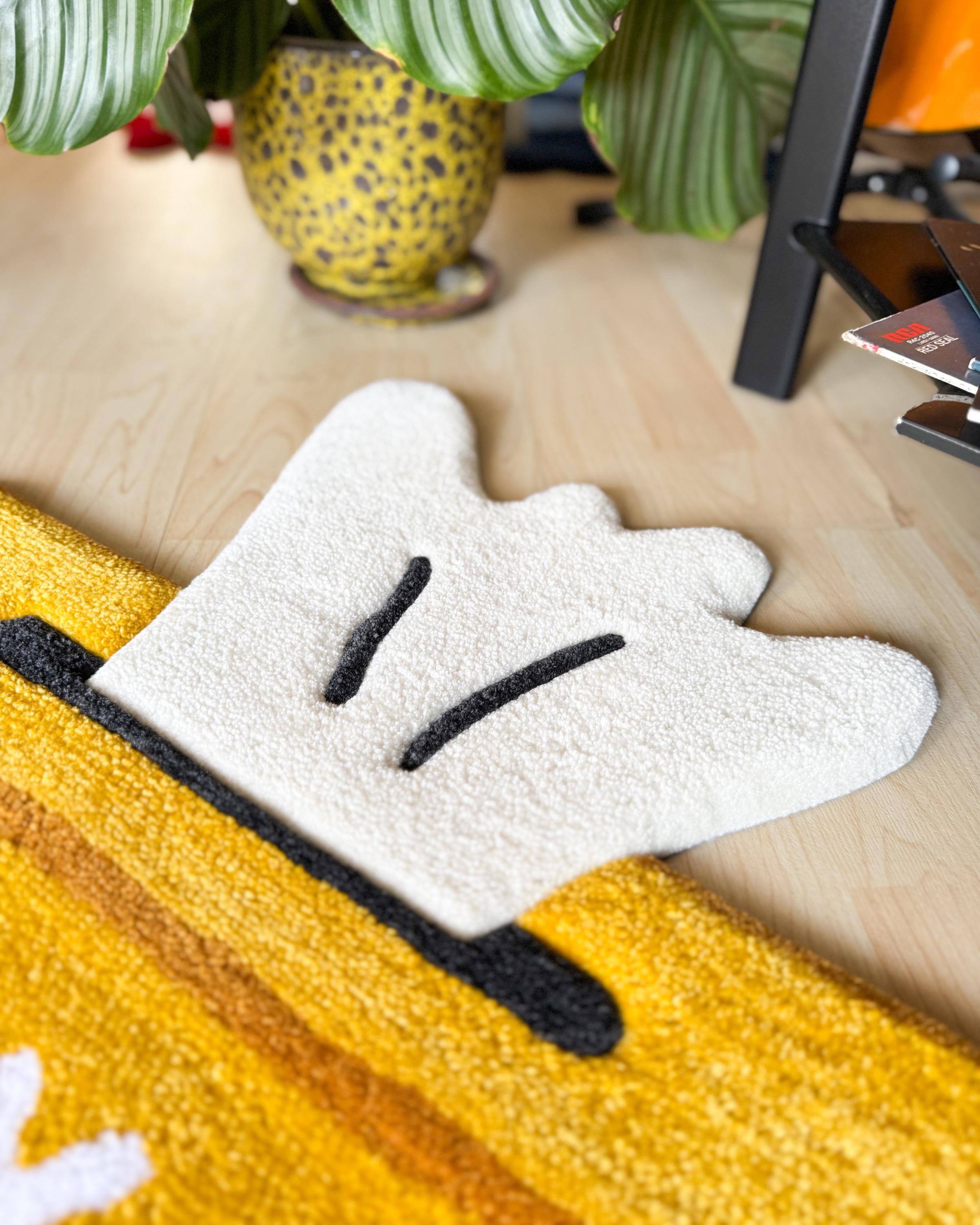 LargoModern Cry Time Hand Tufted Rug Tissue Box Shape 27in Yellow