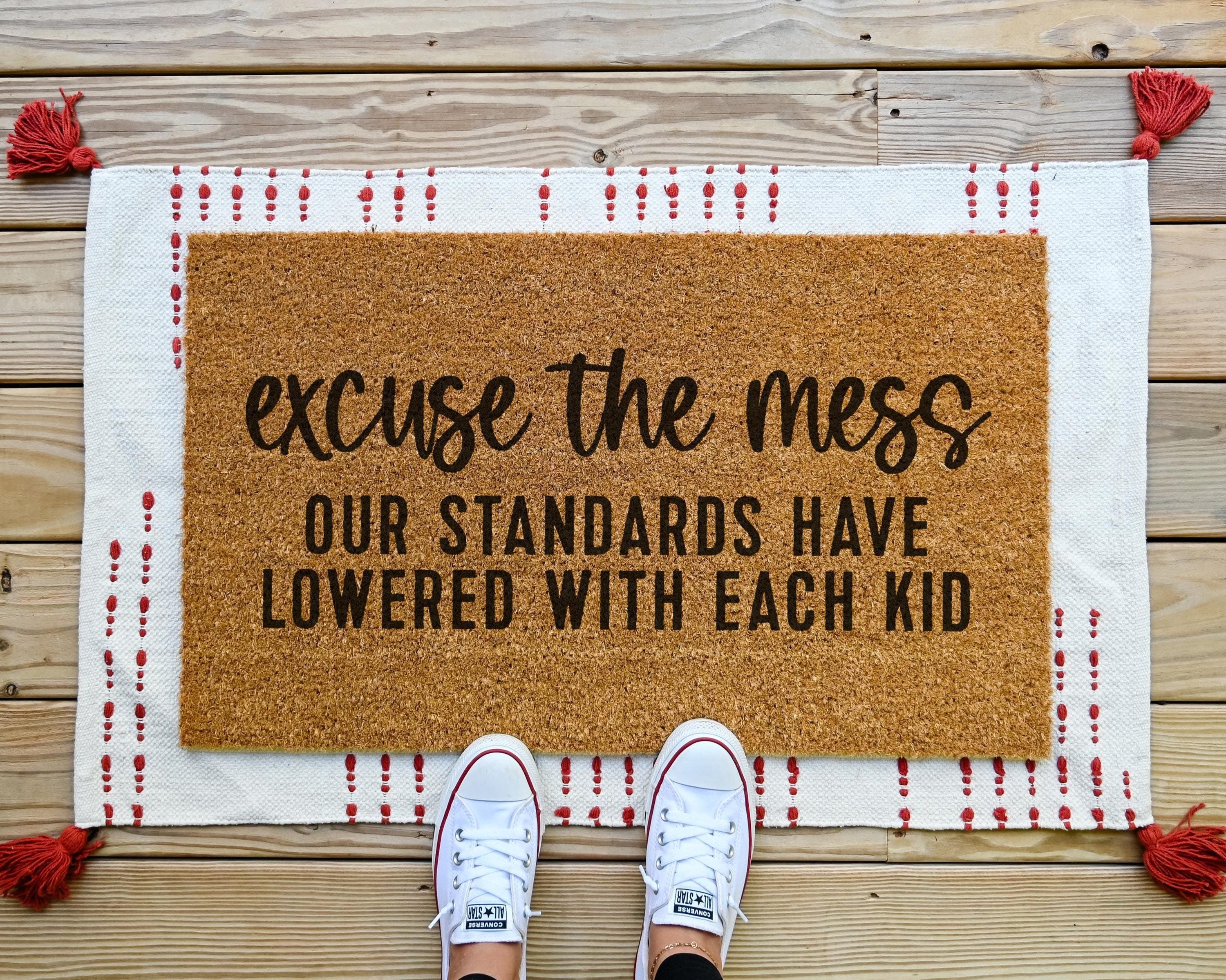 Excuse The Mess Coir Doormat Funny Welcome Mat Slip-Resistant