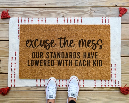 Excuse The Mess Coir Doormat Funny Welcome Mat Slip-Resistant