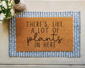HamlinRowShop Coir Doormat "There's Like A Lot of Plants in Here" Funny Welcome Mat Natural Fiber Black