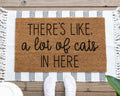 HamlinRowShop There's Like a Lot of Cats in Here Funny Coir Doormat