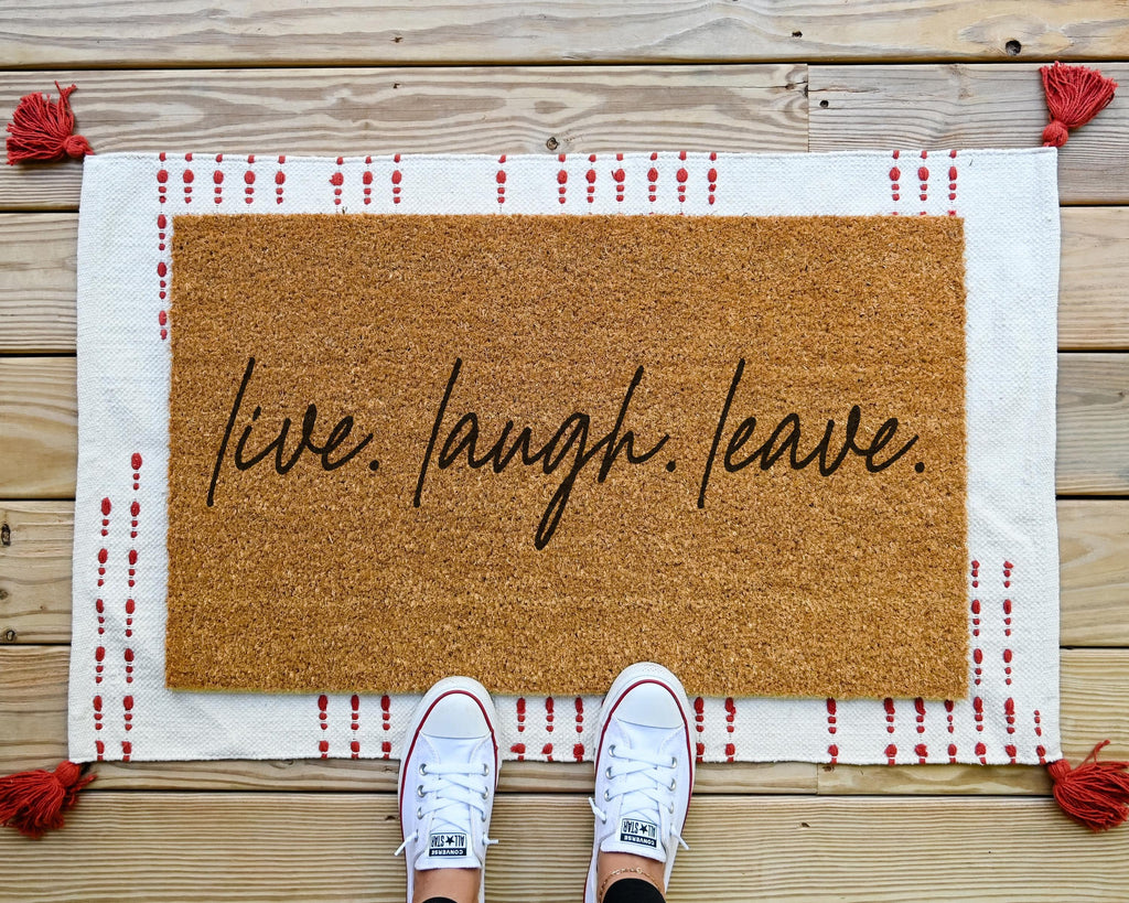 HamlinRowShop Live Laugh Leave Coir Door Mat Funny