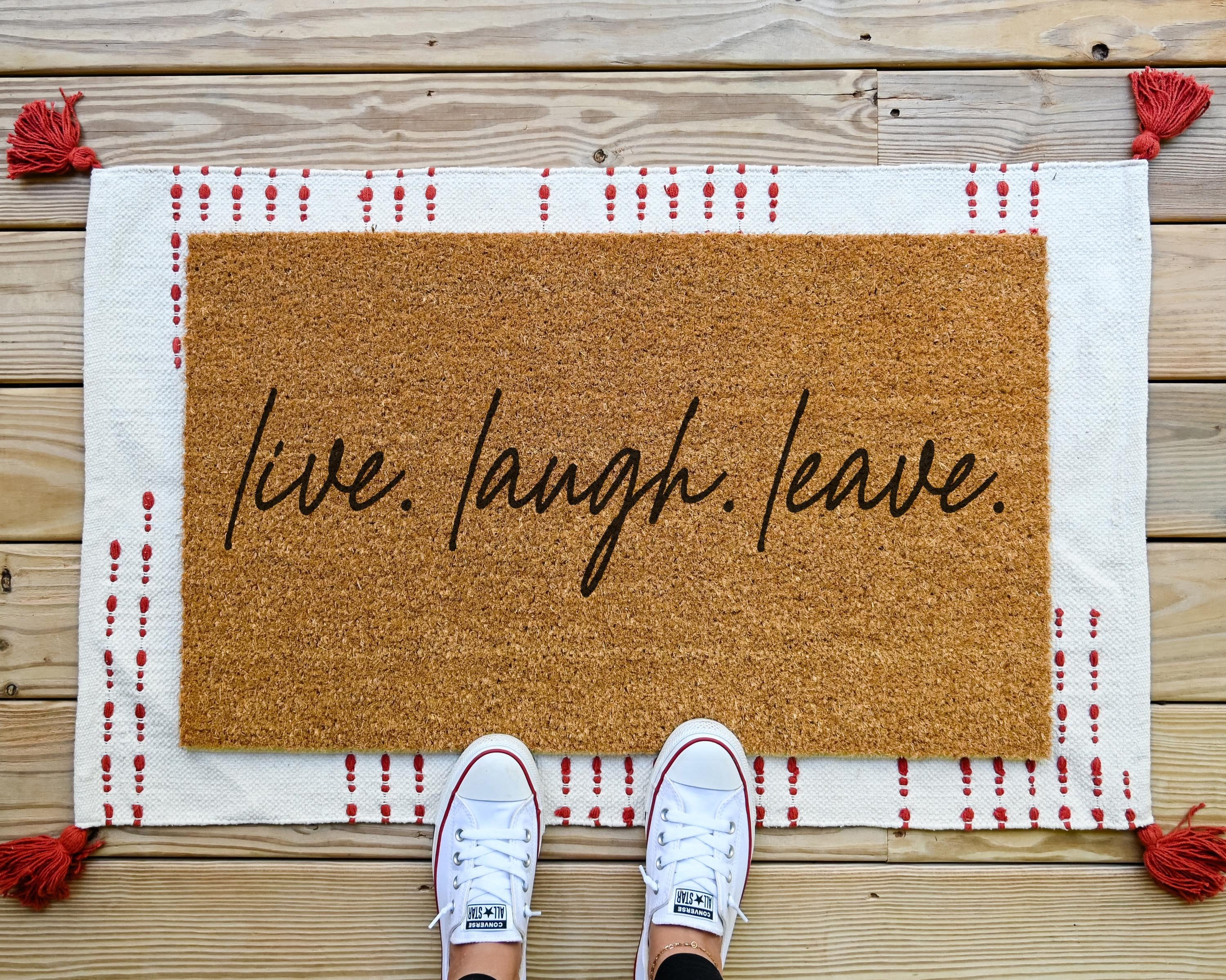 HamlinRowShop Live Laugh Leave Coir Door Mat Funny