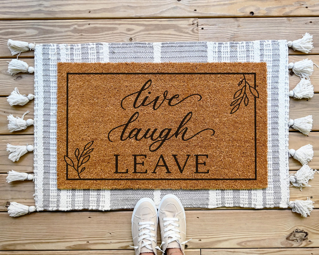 HamlinRowShop Live Laugh Leave Coir Doormat