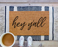 HamlinRowShop Hey Yall Coir Door Mat Funny Welcome