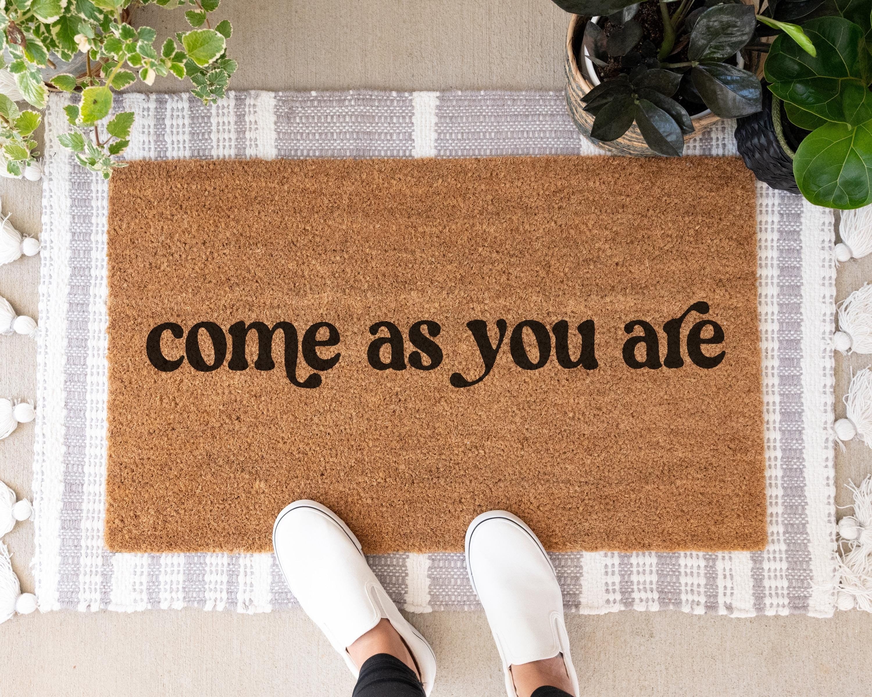Come As You Are Coir Doormat Cursive Design Natural Fiber