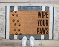 HamlinRowShop Wipe Your Paws Coir Doormat Natural Dog Welcome Mat