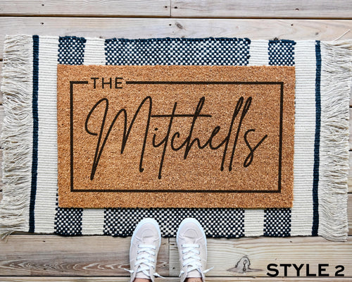 Custom Personalized Last Name Doormat Natural Coir Outdoor